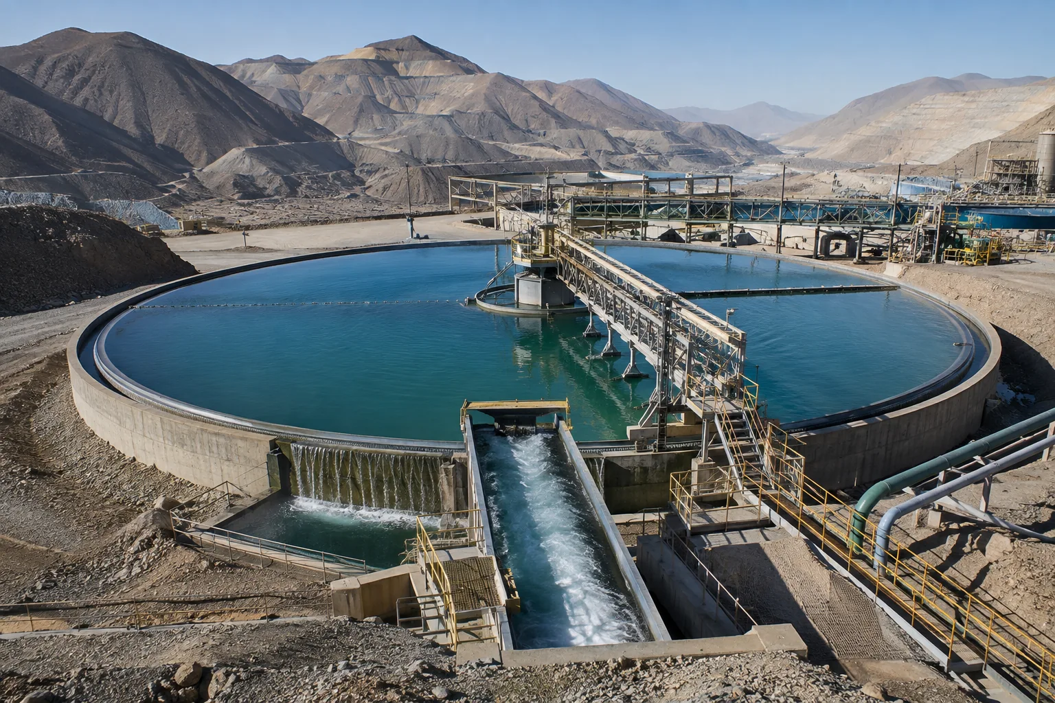 Illustrative mineral-processing thickener and water recovery equipment