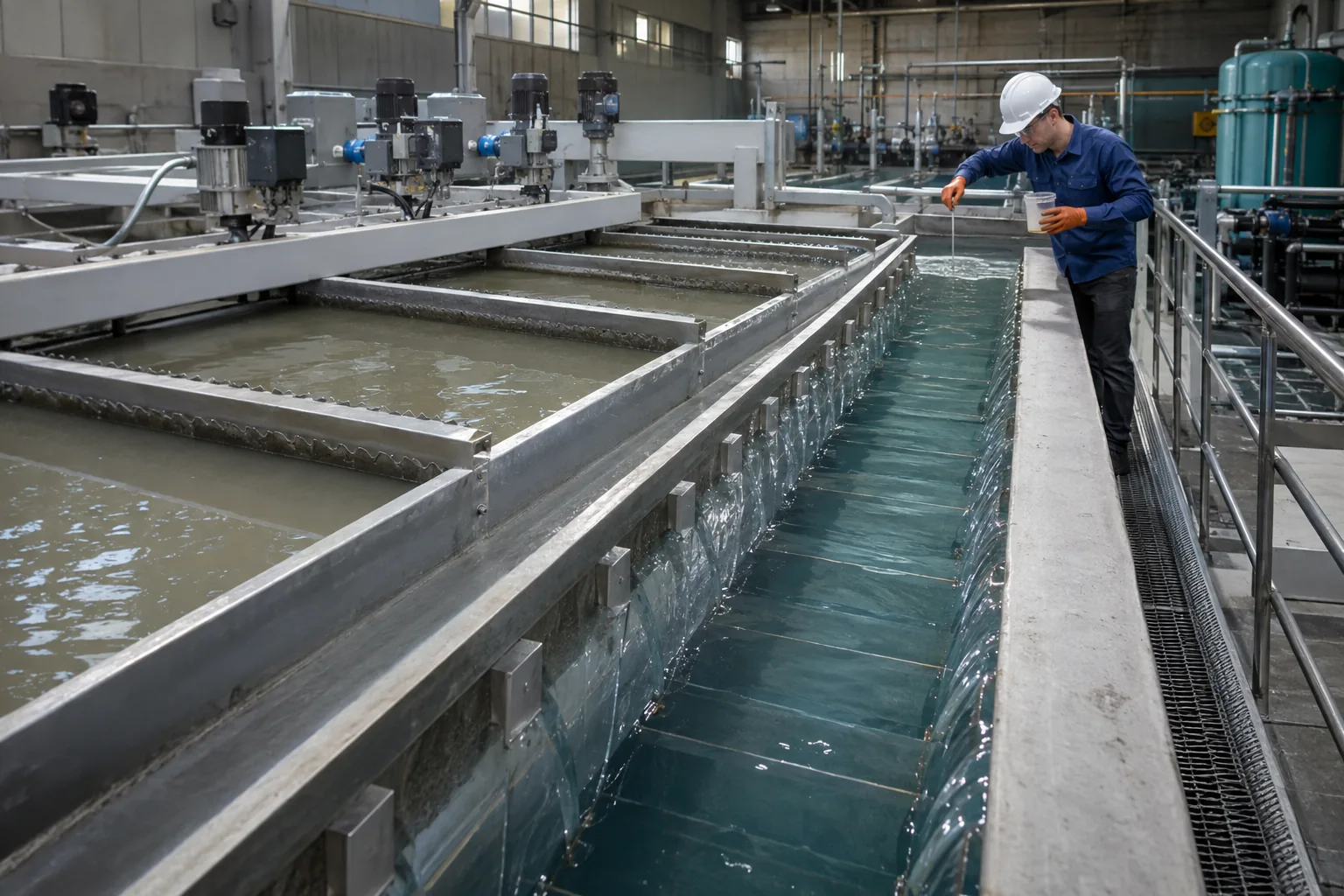 Illustrative industrial water clarification installation